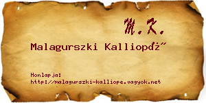 Malagurszki Kalliopé névjegykártya